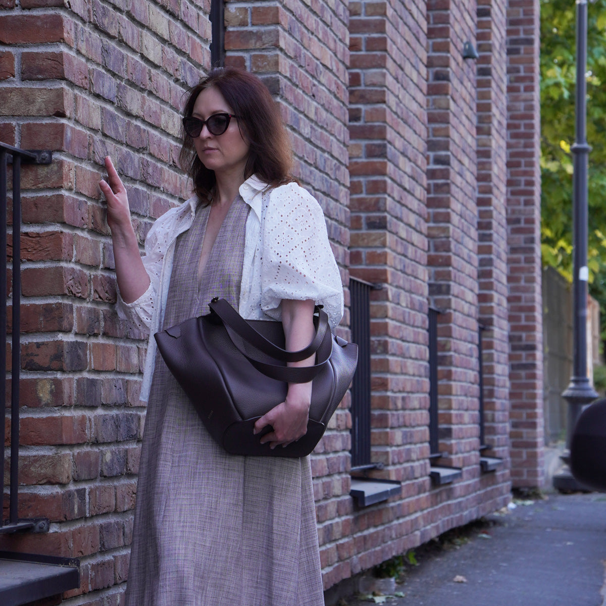 Geanta Orée din Piele Intoarsa, Chocolat