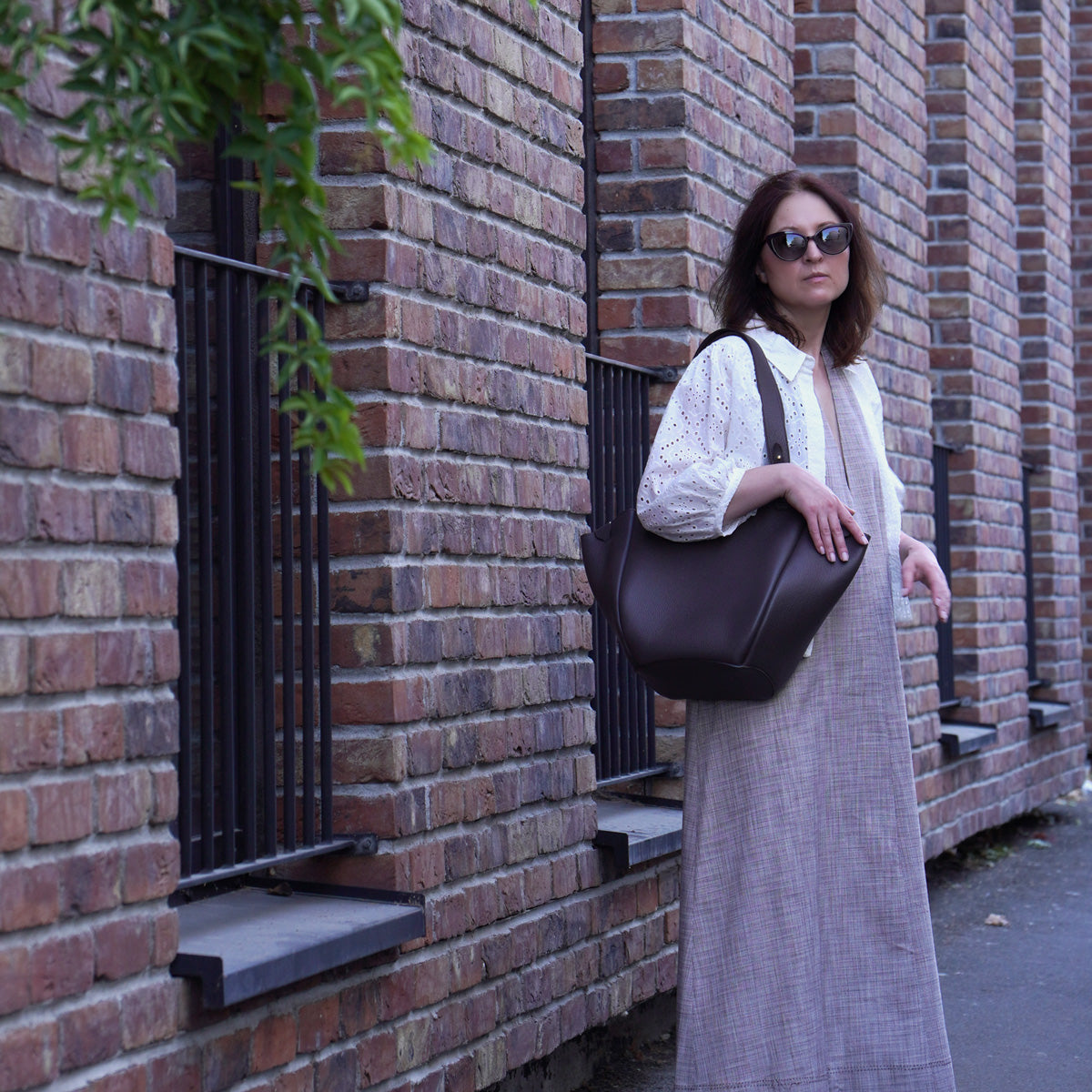 Geanta Orée din Piele Intoarsa, Chocolat