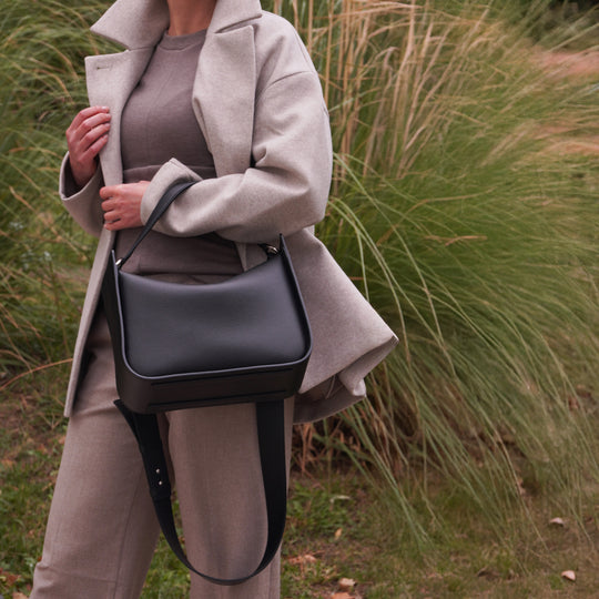 Geanta Toujours Maxi, Piele Texturata, Neagra