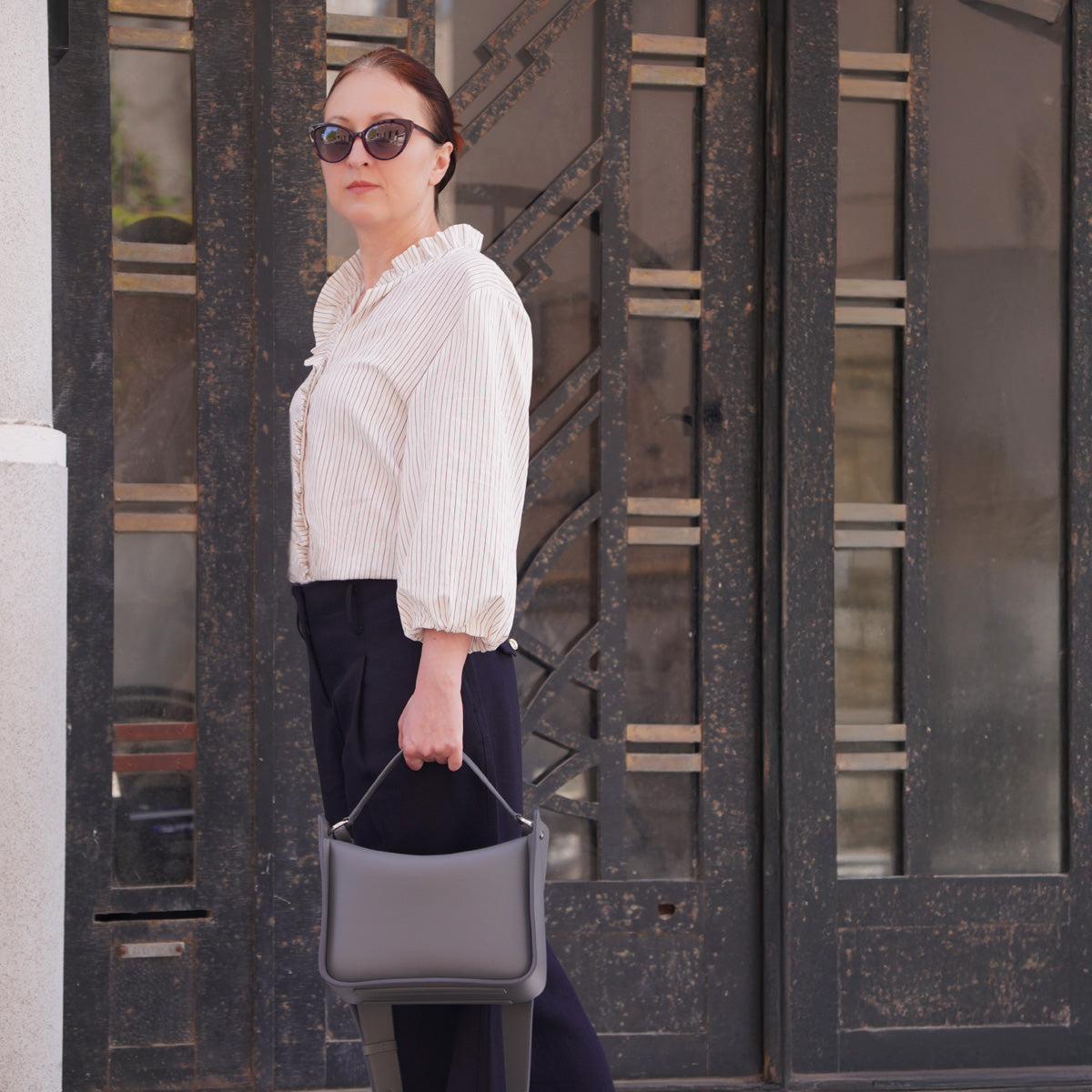 Geanta Toujours, Piele Texturata, Neagra