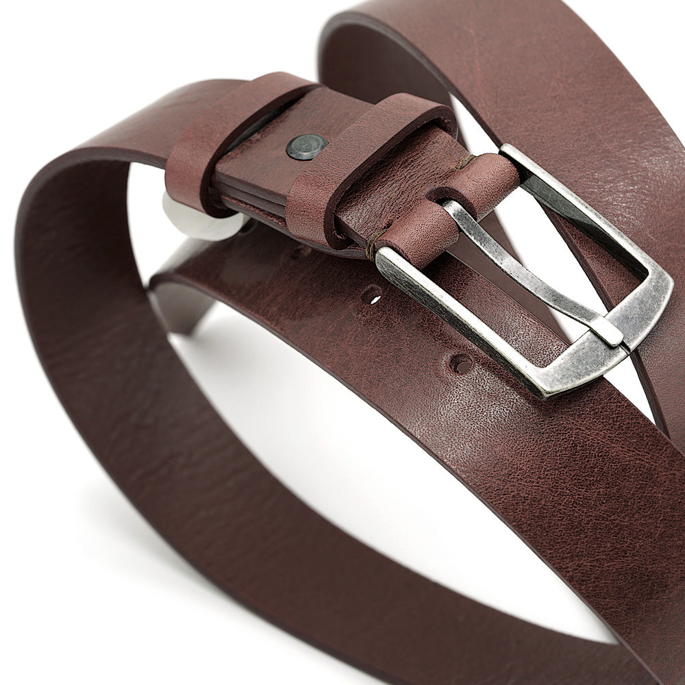 Curea Smart-Casual din Piele Italiana, Cafeniu Antichizat
