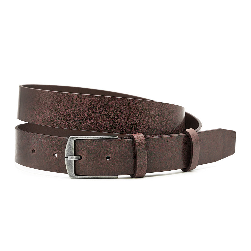 Curea Smart-Casual din Piele Italiana, Cafeniu Antichizat