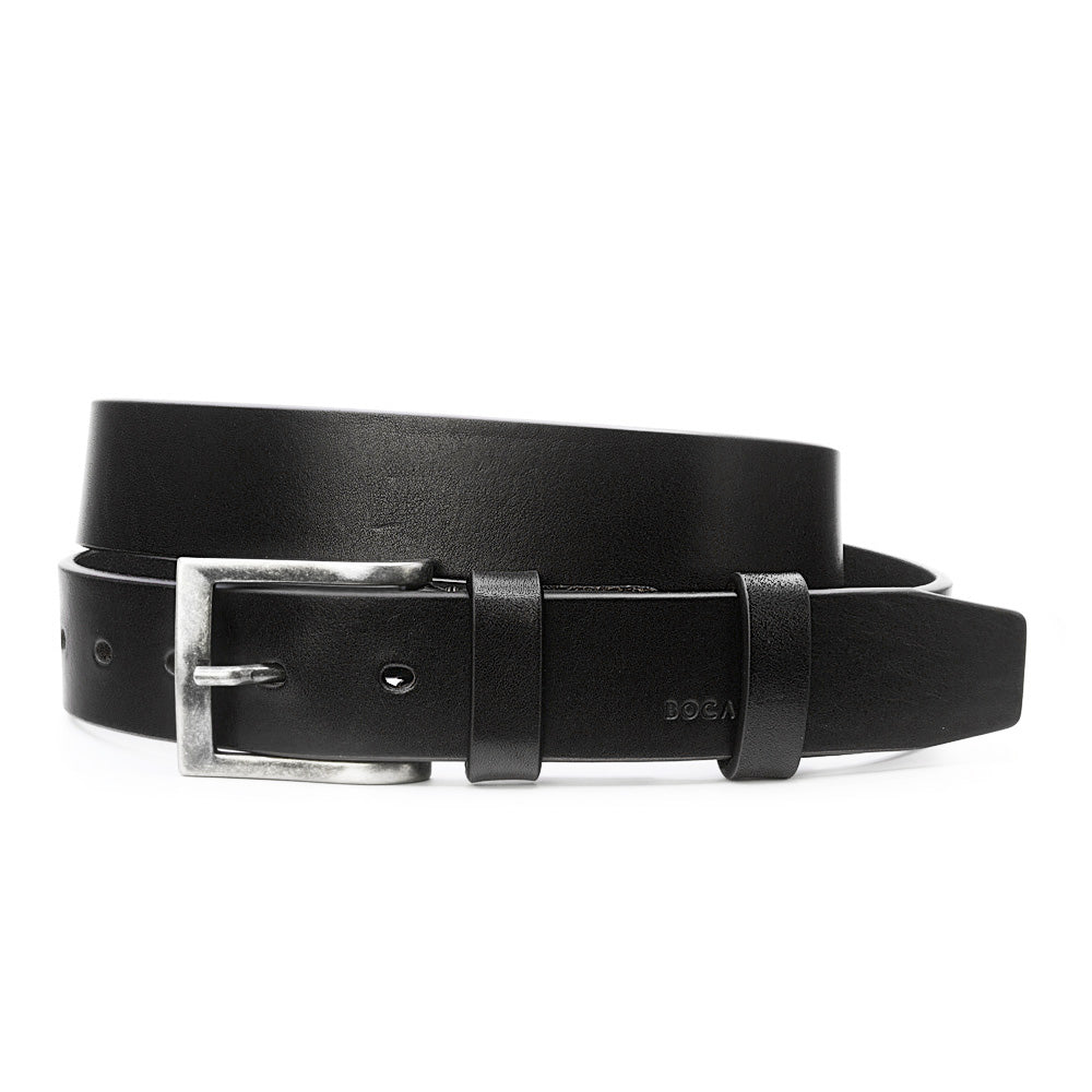 Curea din Piele Italiana Neagra, Model Casual