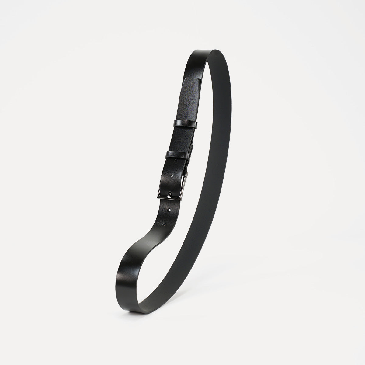 Curea din Piele Italiana, Neagra cu Catarama Fumurie, Model Elegant