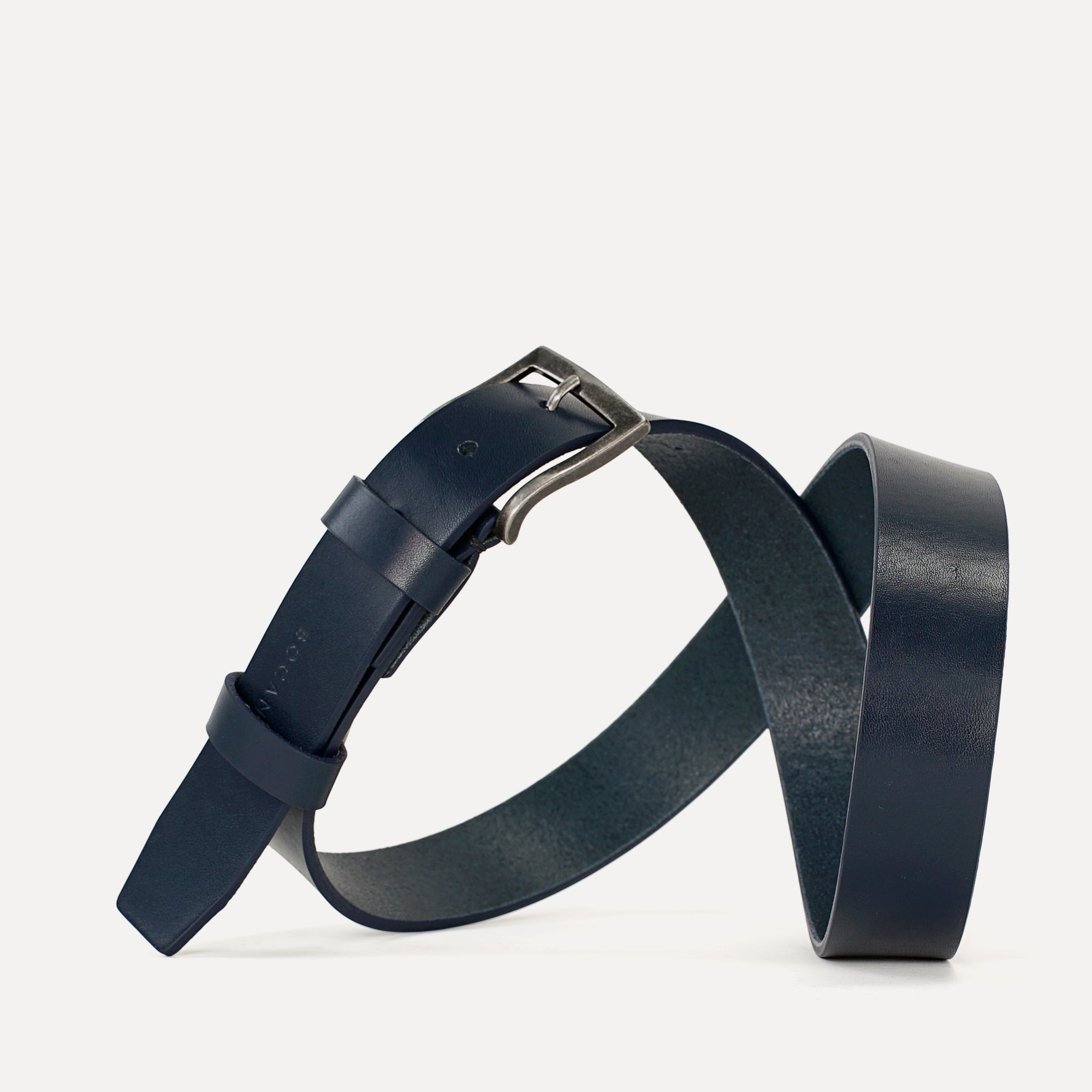 Curea din Piele Italiana, Albastru Navy, Casual