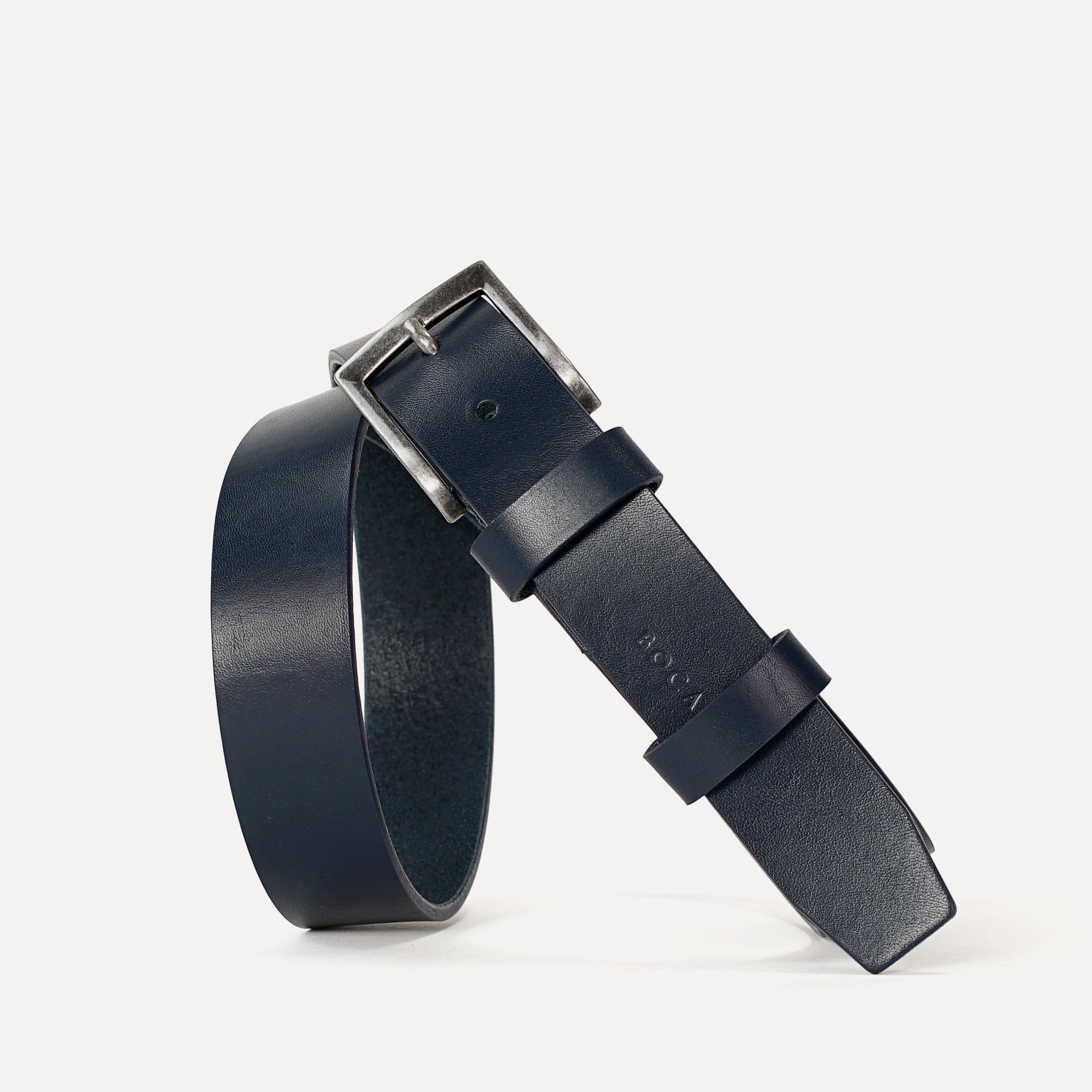 Curea din Piele Italiana, Albastru Navy, Casual