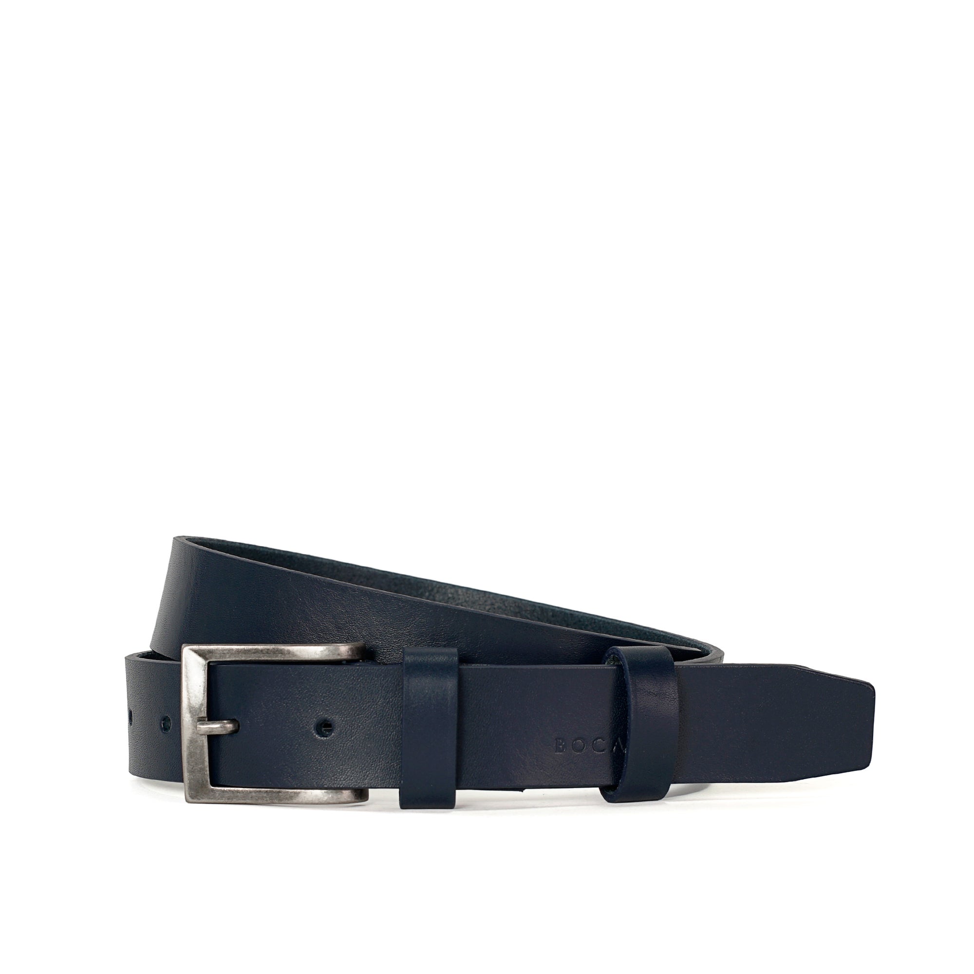 Curea din Piele Italiana, Albastru Navy, Casual