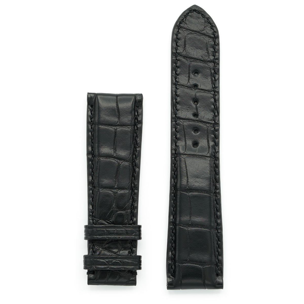 PRECOMANDA Curea de Ceas din Piele de Aligator, Solzi Rectangulari, Negru Semi-Mat