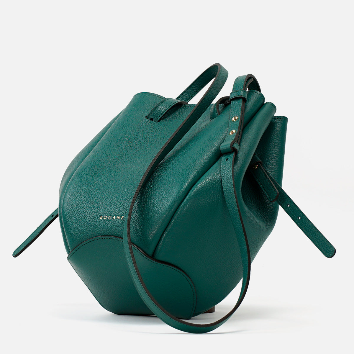 Geanta Pétale, Piele Texturata, Culoare Verde Avocado, cu Accesorii