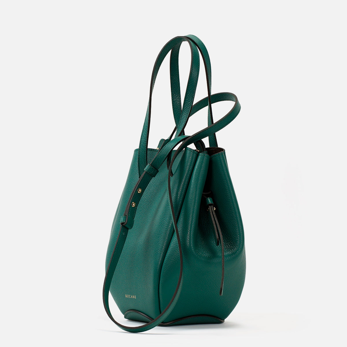 Geanta Pétale, Piele Texturata, Culoare Verde Avocado, cu Accesorii