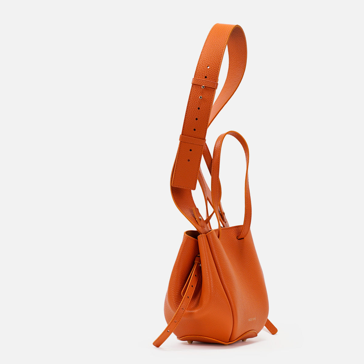 Geanta Mini Pétale, Piele Texturata, Culoare Oranj, cu Accesorii