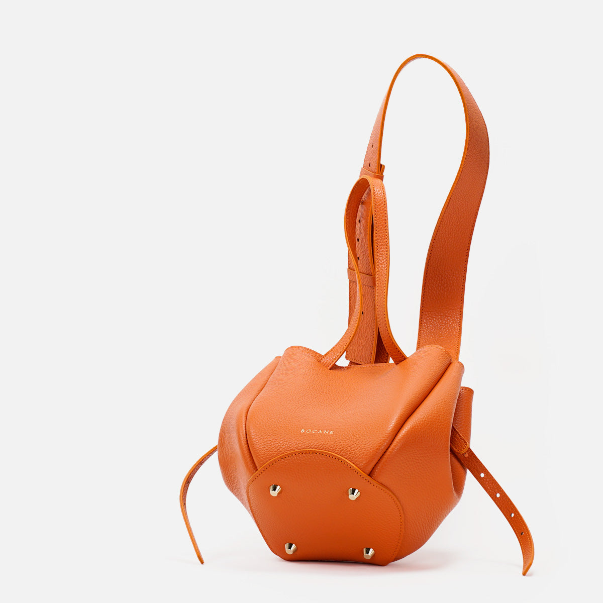 Geanta Mini Pétale, Piele Texturata, Culoare Oranj, cu Accesorii