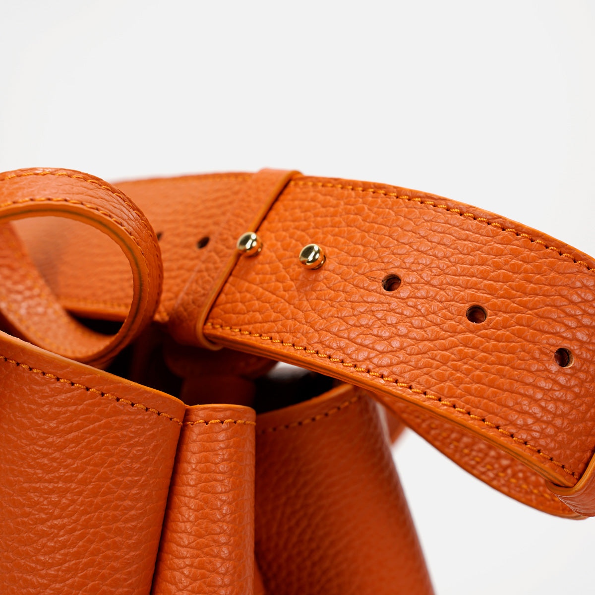 Geanta Mini Pétale, Piele Texturata, Culoare Oranj, cu Accesorii