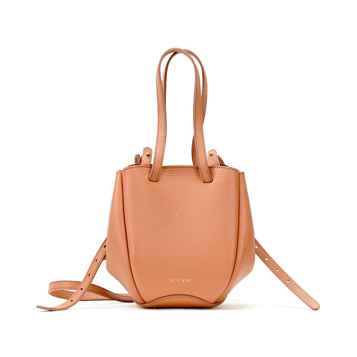 Geanta Mini Pétale, Piele Texturata, Culoare Somon, cu Accesorii