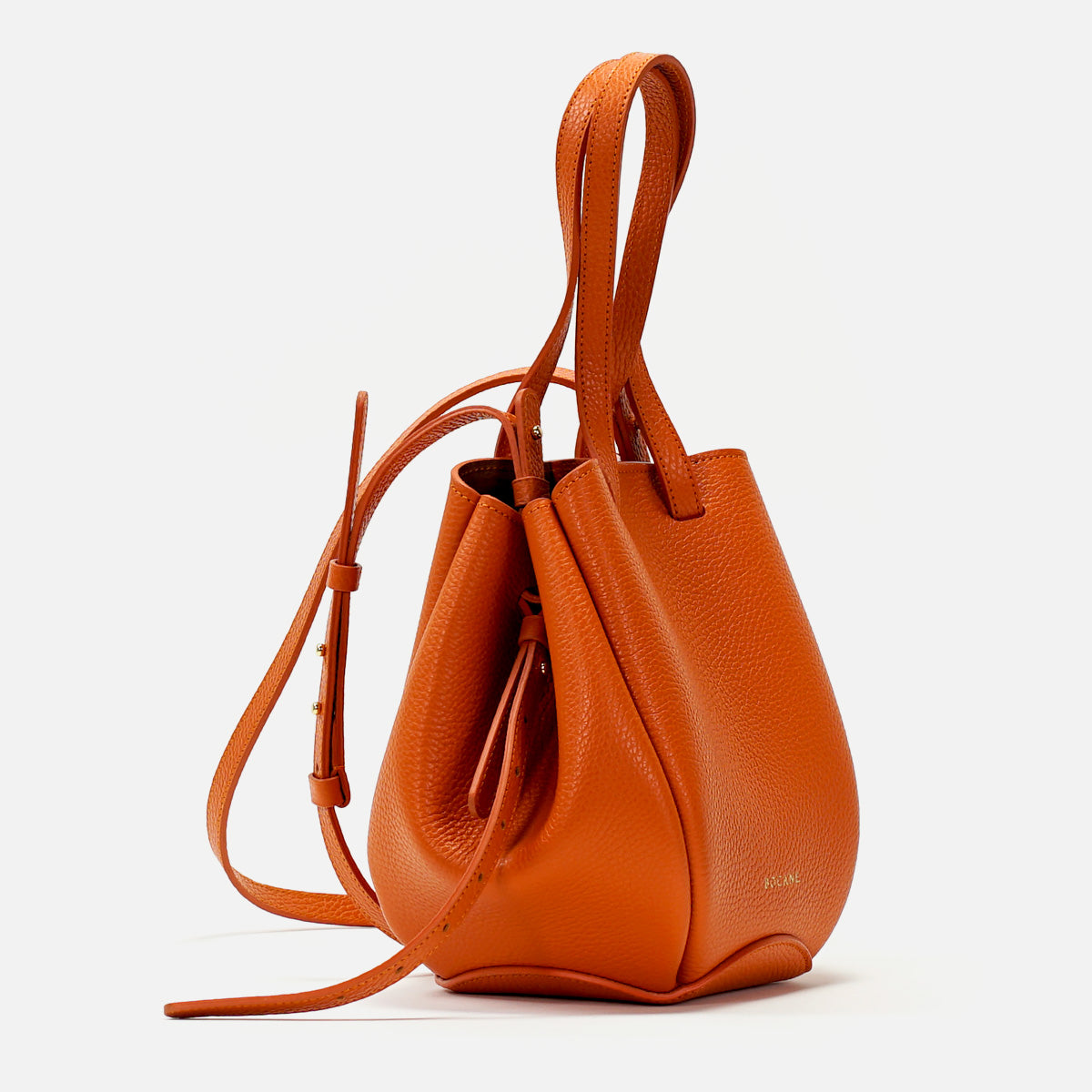 Geanta Mini Pétale, Piele Texturata Oranj, cu Accesorii