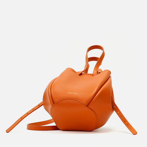 Geanta Mini Pétale, Piele Texturata Oranj, cu Accesorii