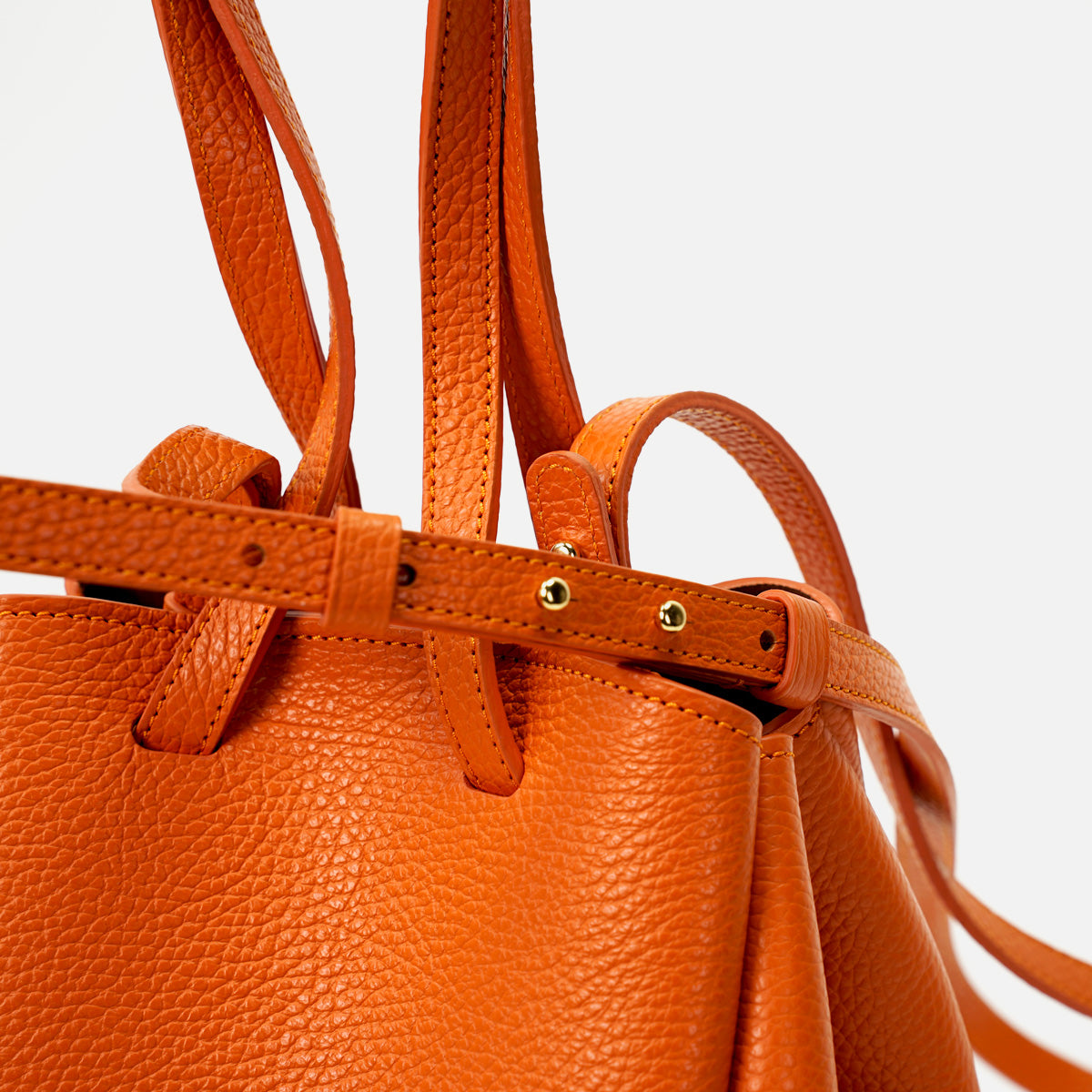 Geanta Mini Pétale, Piele Texturata Oranj, cu Accesorii