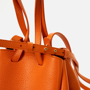 Geanta Mini Pétale, Piele Texturata Oranj, cu Accesorii