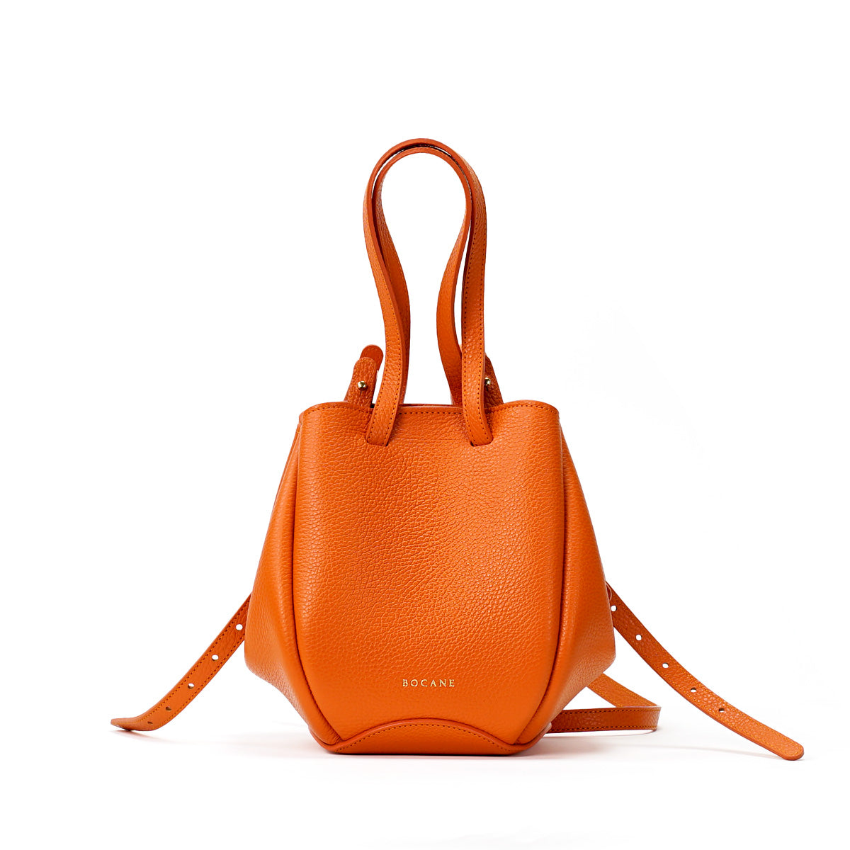 Geanta Mini Pétale, Piele Texturata Oranj, cu Accesorii