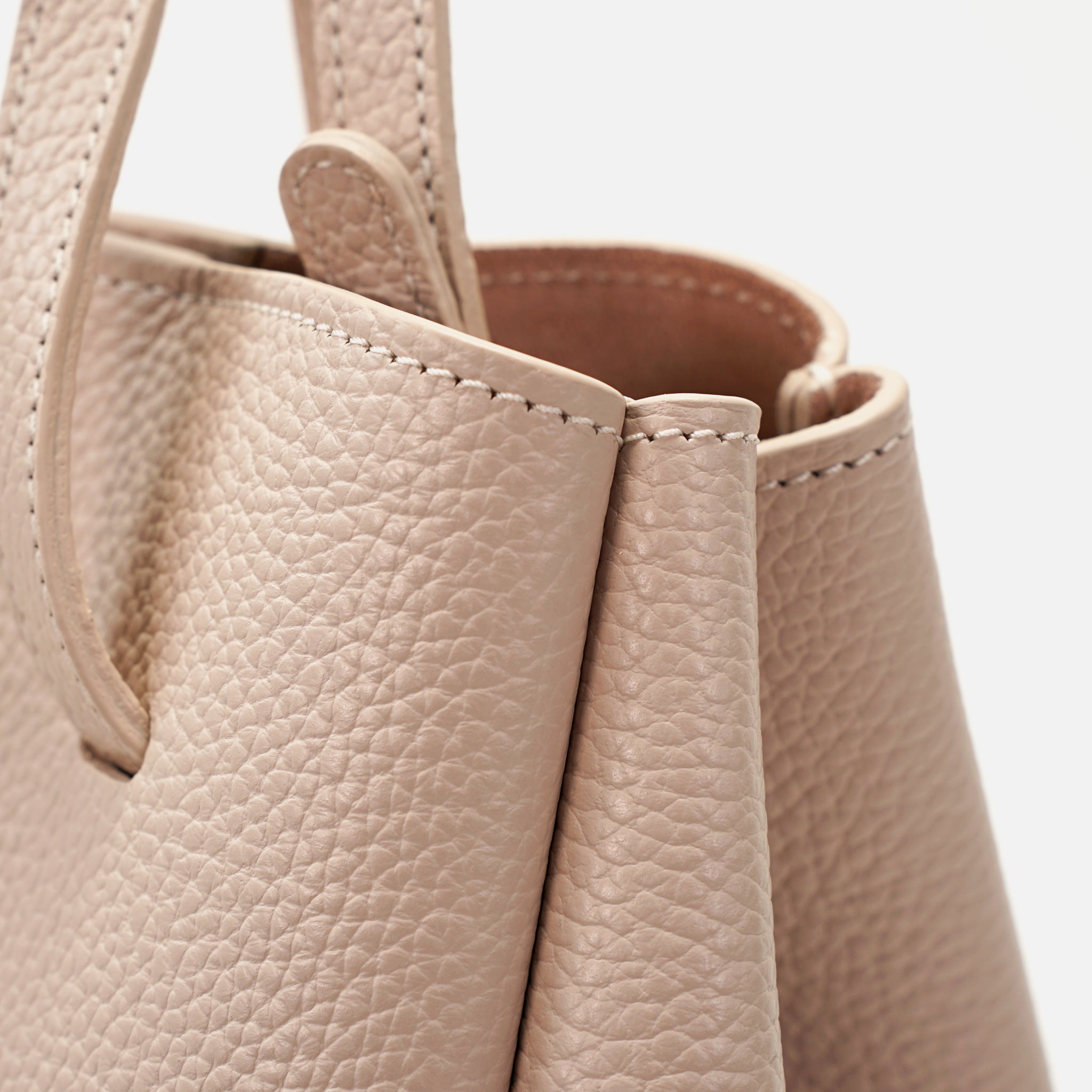 Geanta Mini Pétale, Piele Texturata, Vanilie Rosé, cu Accesorii