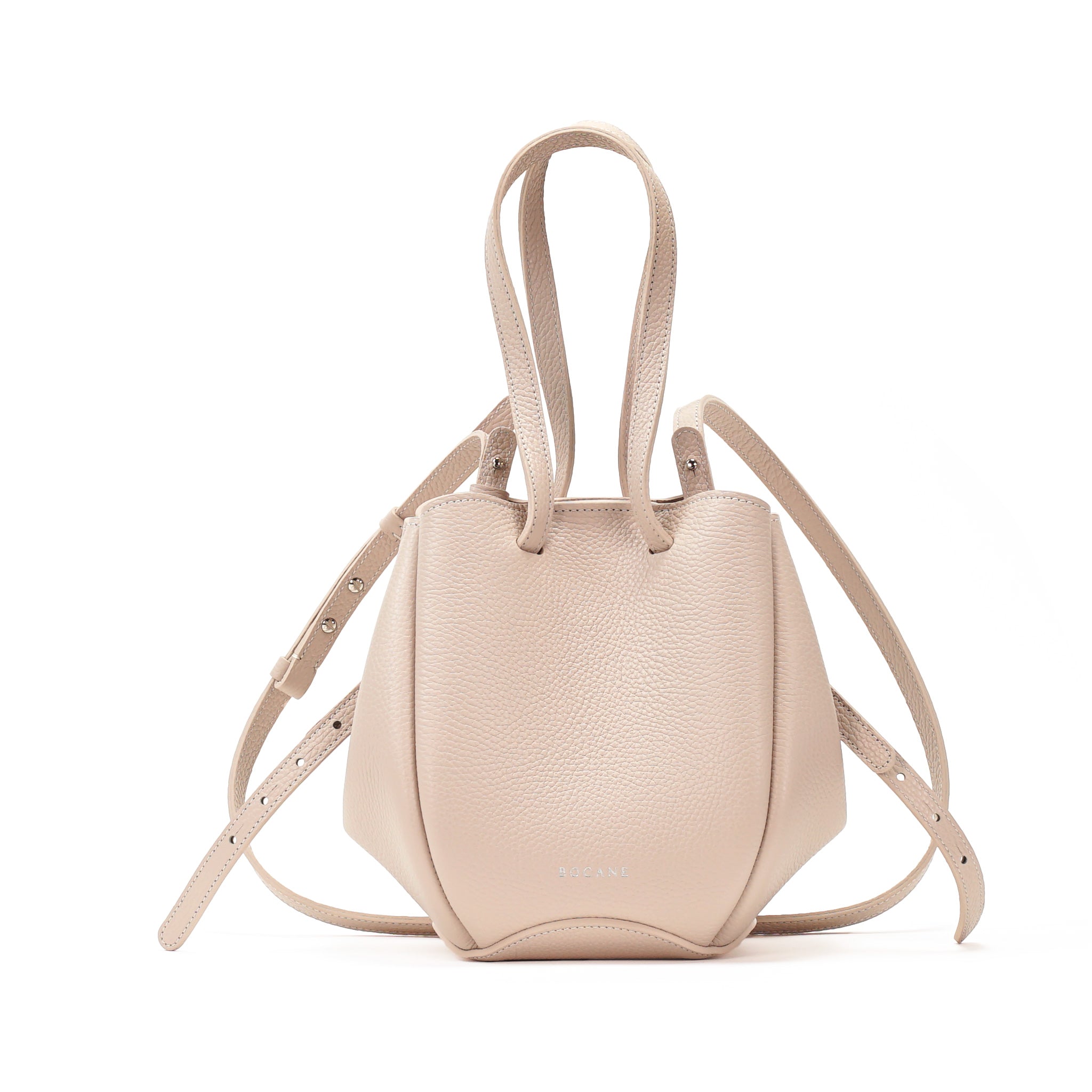 Geanta Mini Pétale, Piele Texturata, Vanilie Rosé, cu Accesorii