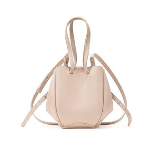 Geanta Mini Pétale, Piele Texturata, Vanilie Rosé, cu Accesorii