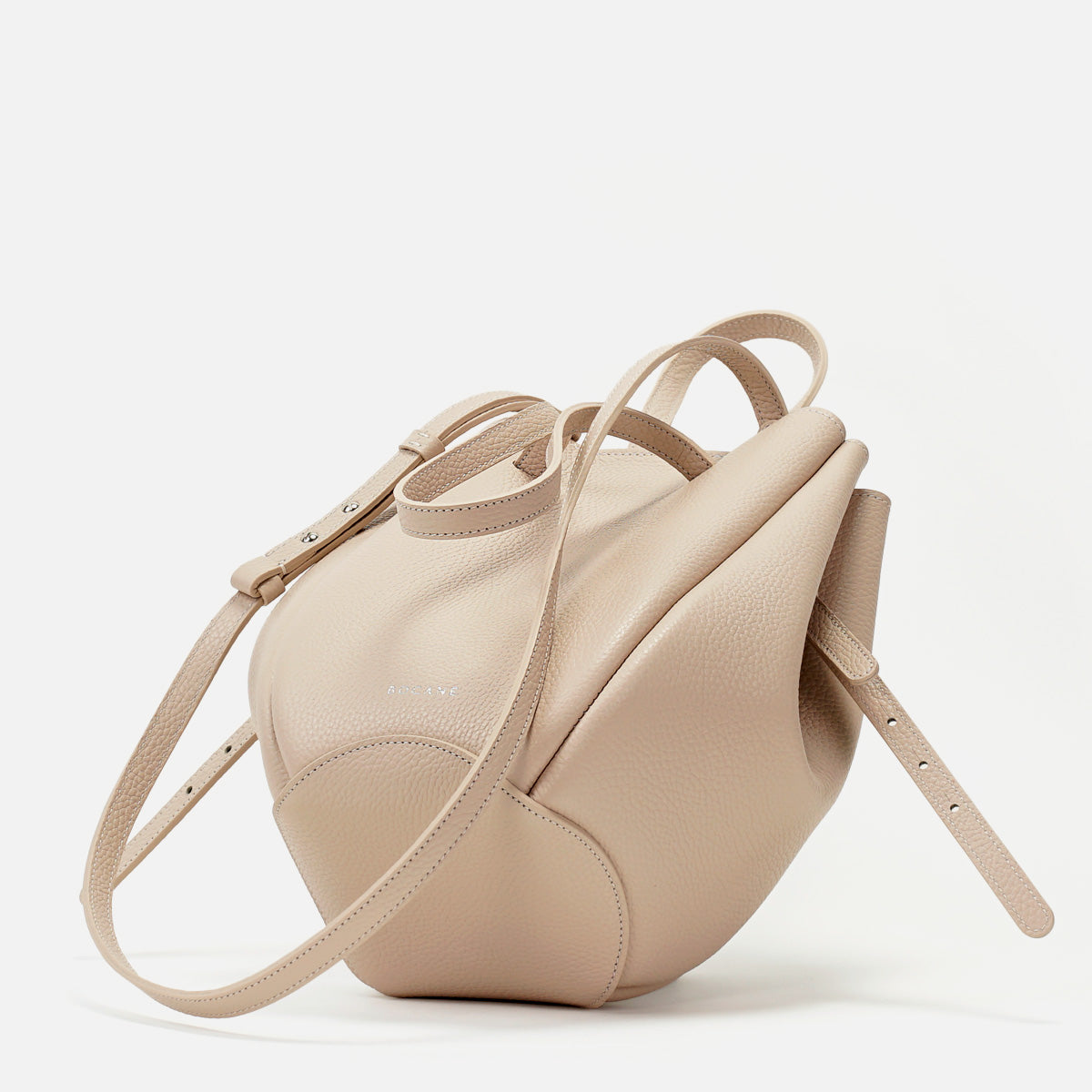 Geanta Pétale, Piele Texturata, Culoare Vanilie Rosé, cu Accesorii