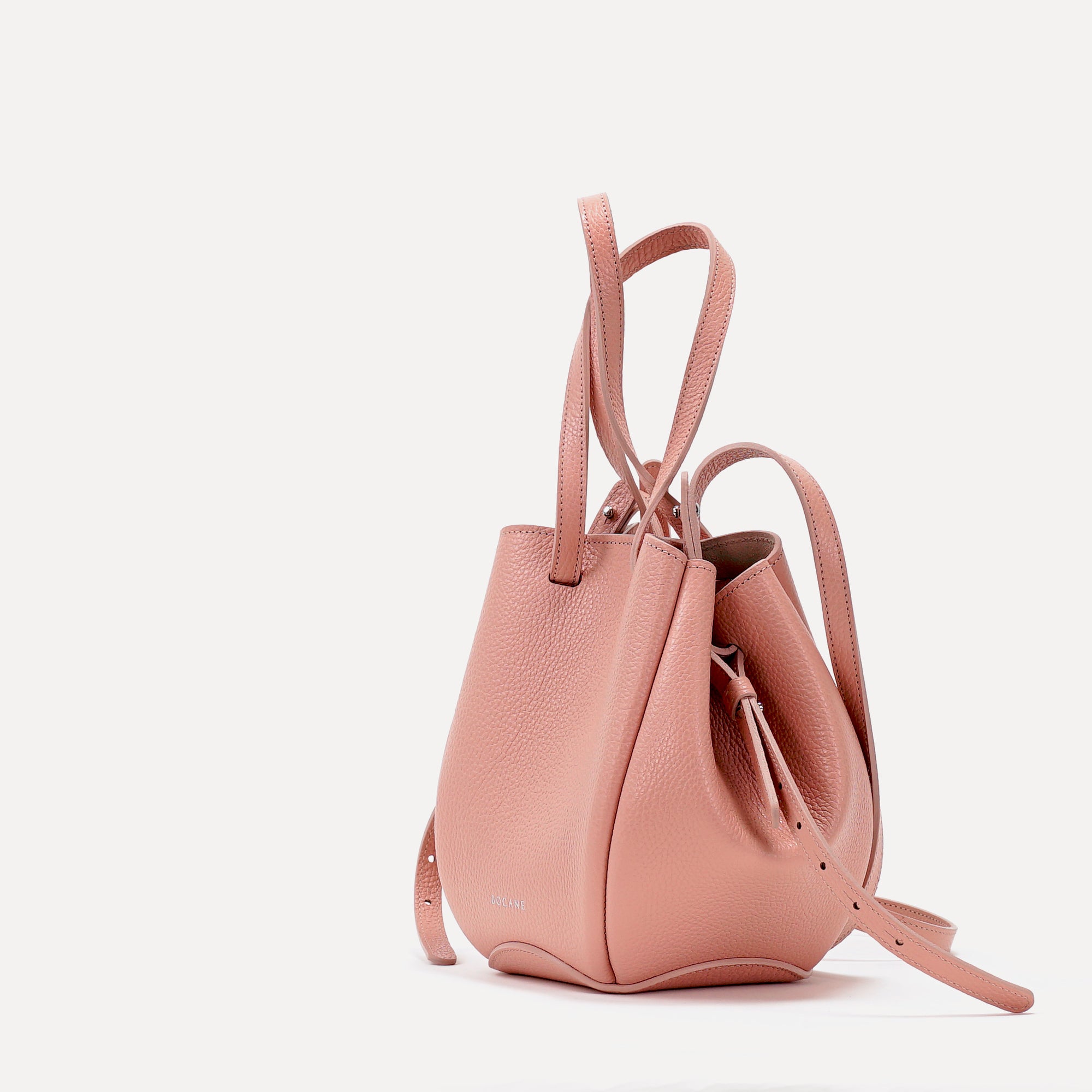 Geanta Mini Pétale, Piele Texturata, Rose Poudré, cu Accesorii