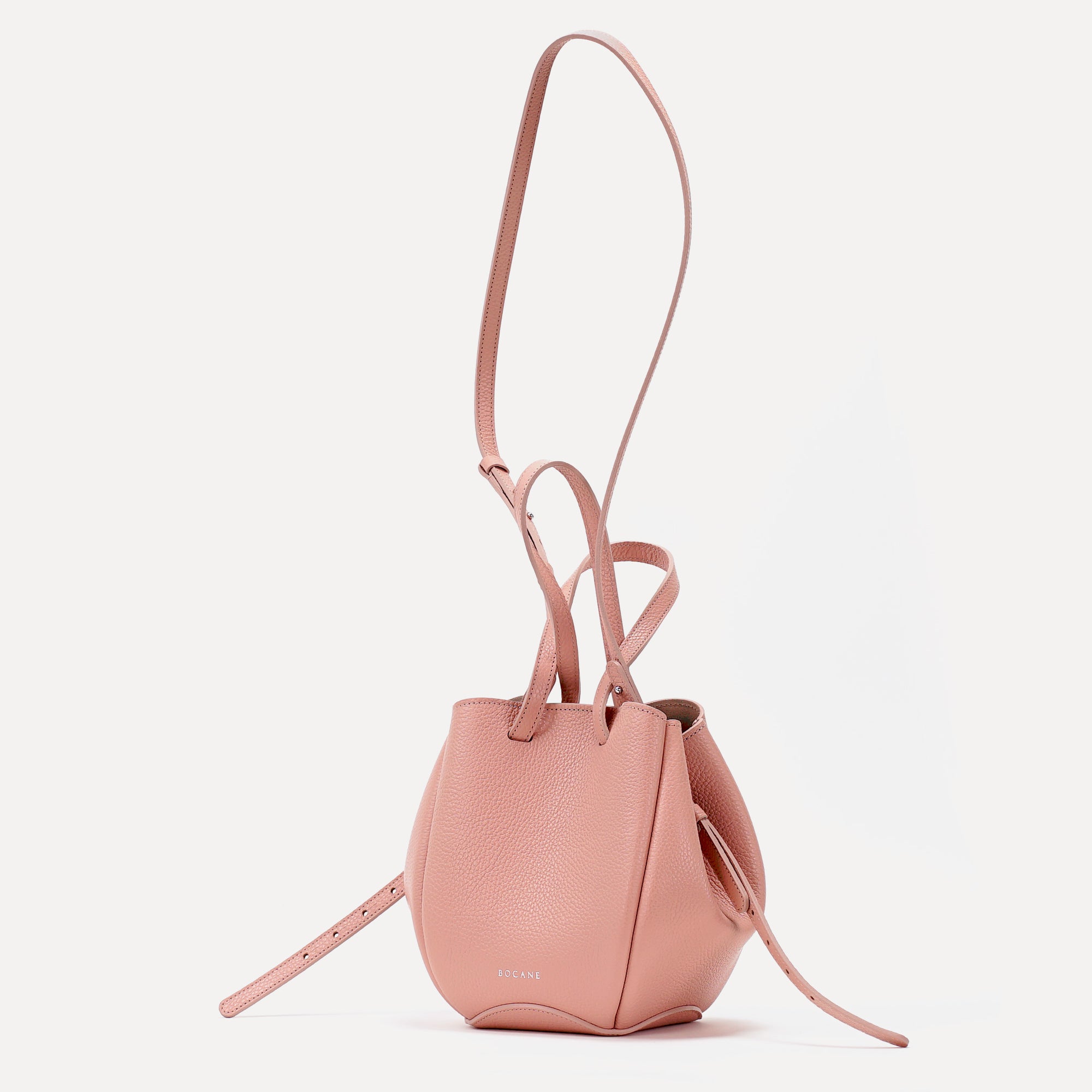 Geanta Mini Pétale, Piele Texturata, Rose Poudré, cu Accesorii