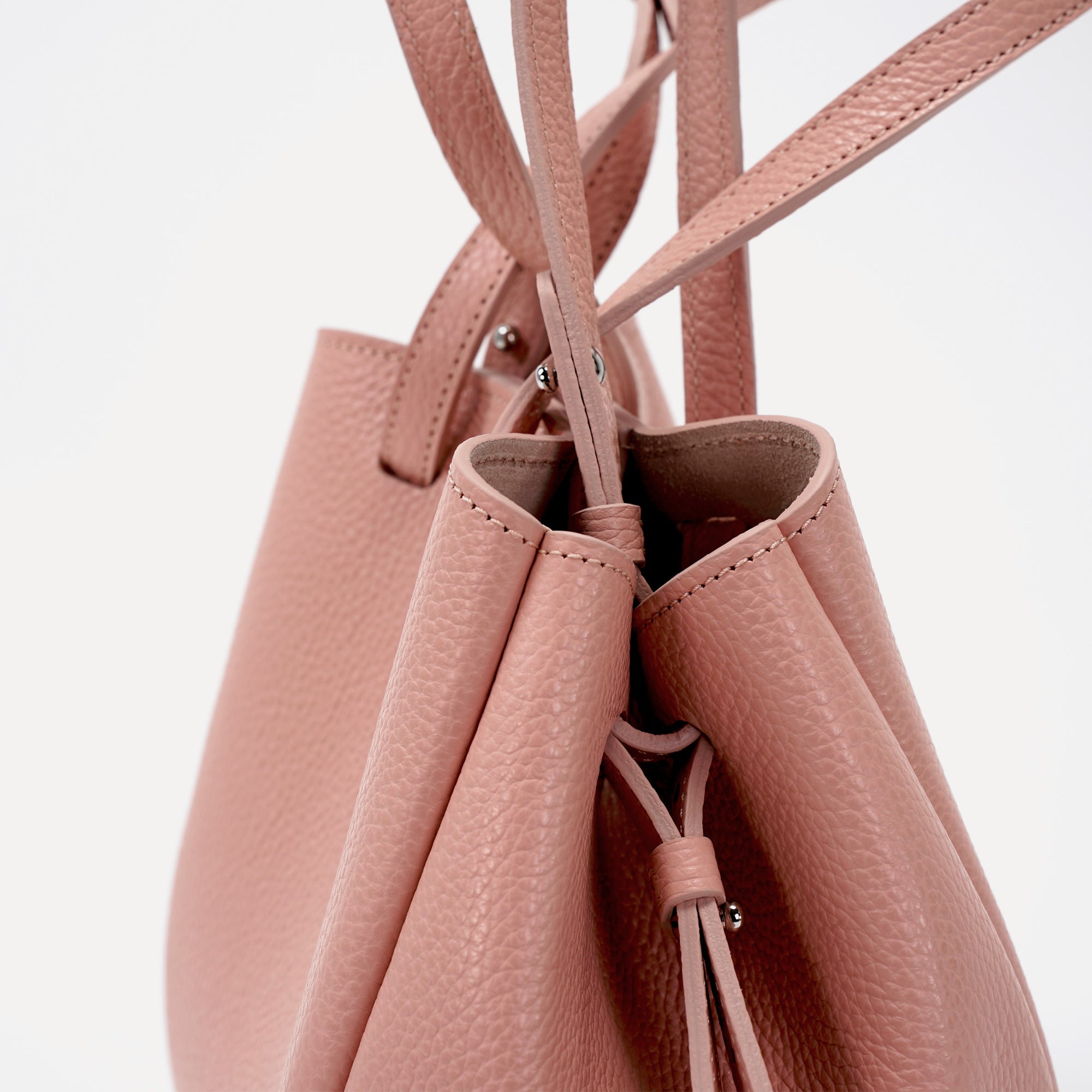 Geanta Mini Pétale, Piele Texturata, Rose Poudré, cu Accesorii