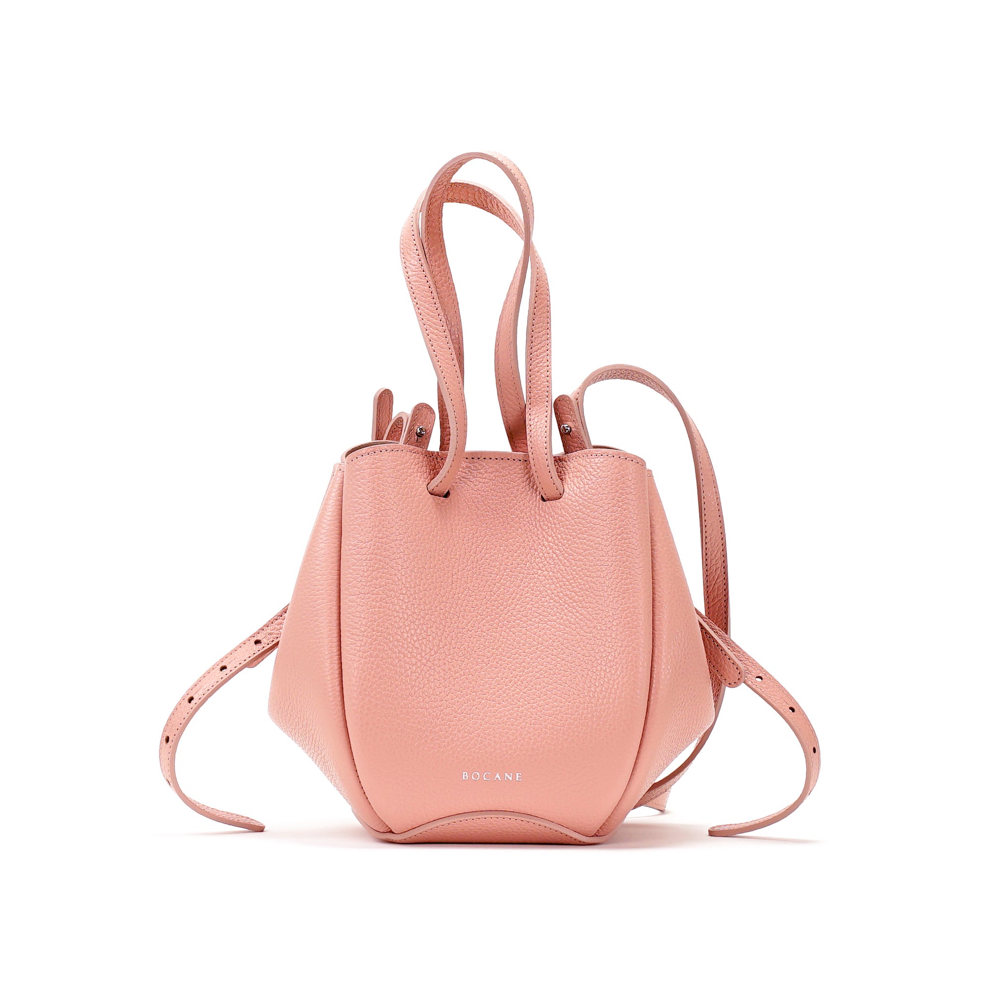 Geanta Mini Pétale, Piele Texturata, Rose Poudré, cu Accesorii