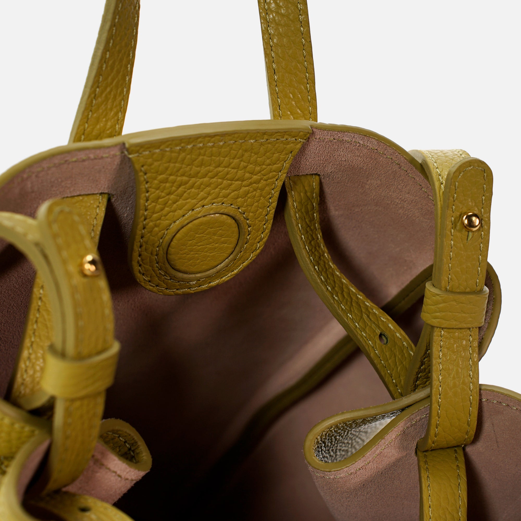 Geanta Mini Pétale, Piele Texturata, Verde Vinaigrette, cu Accesorii