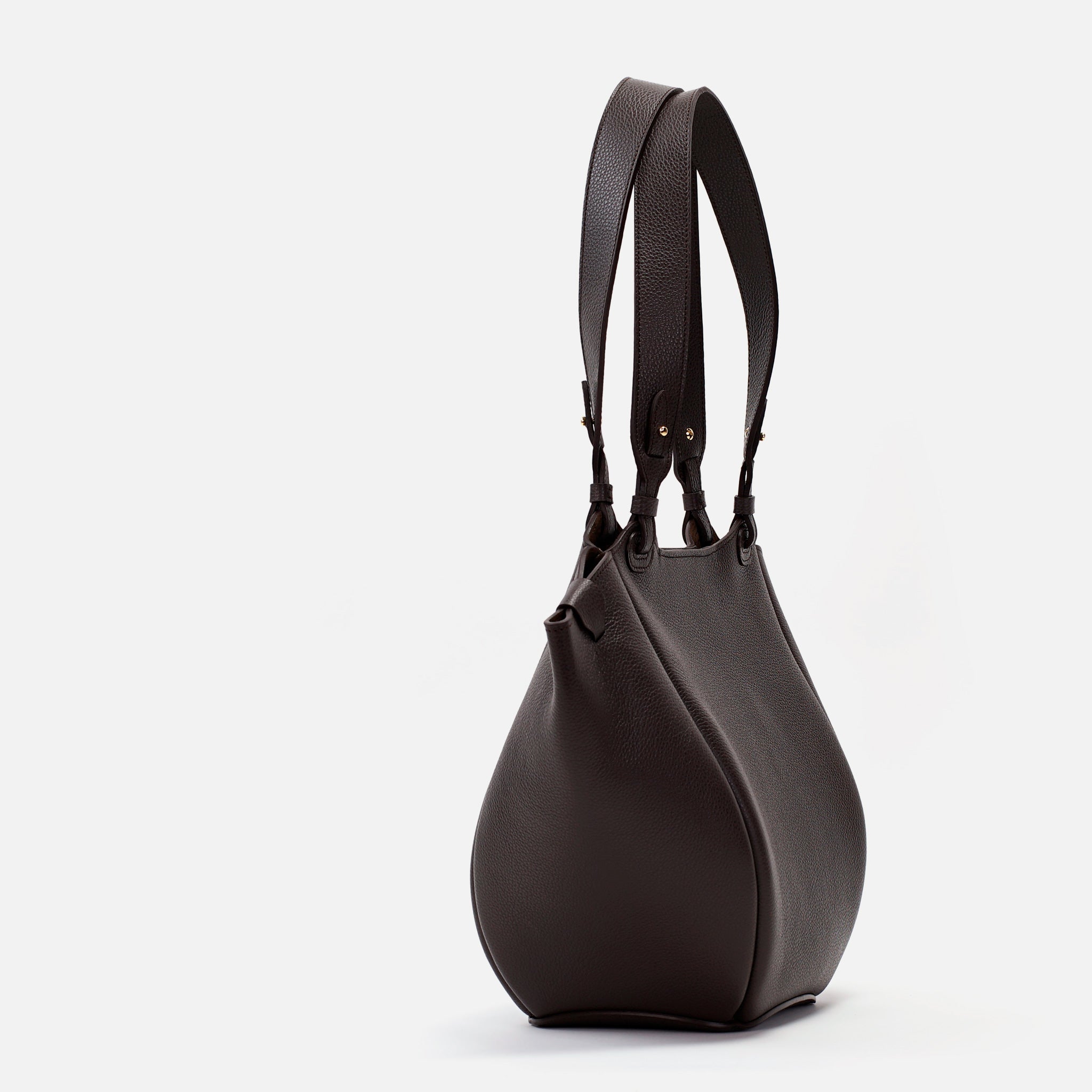 Geanta Orée din Piele Texturata, Chocolat Noir