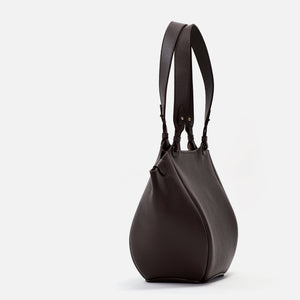 Geanta Orée din Piele Texturata, Chocolat Noir