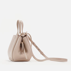 Geanta Bijou Pétale, Piele Texturata, Vanilie Rosé, cu Accesorii