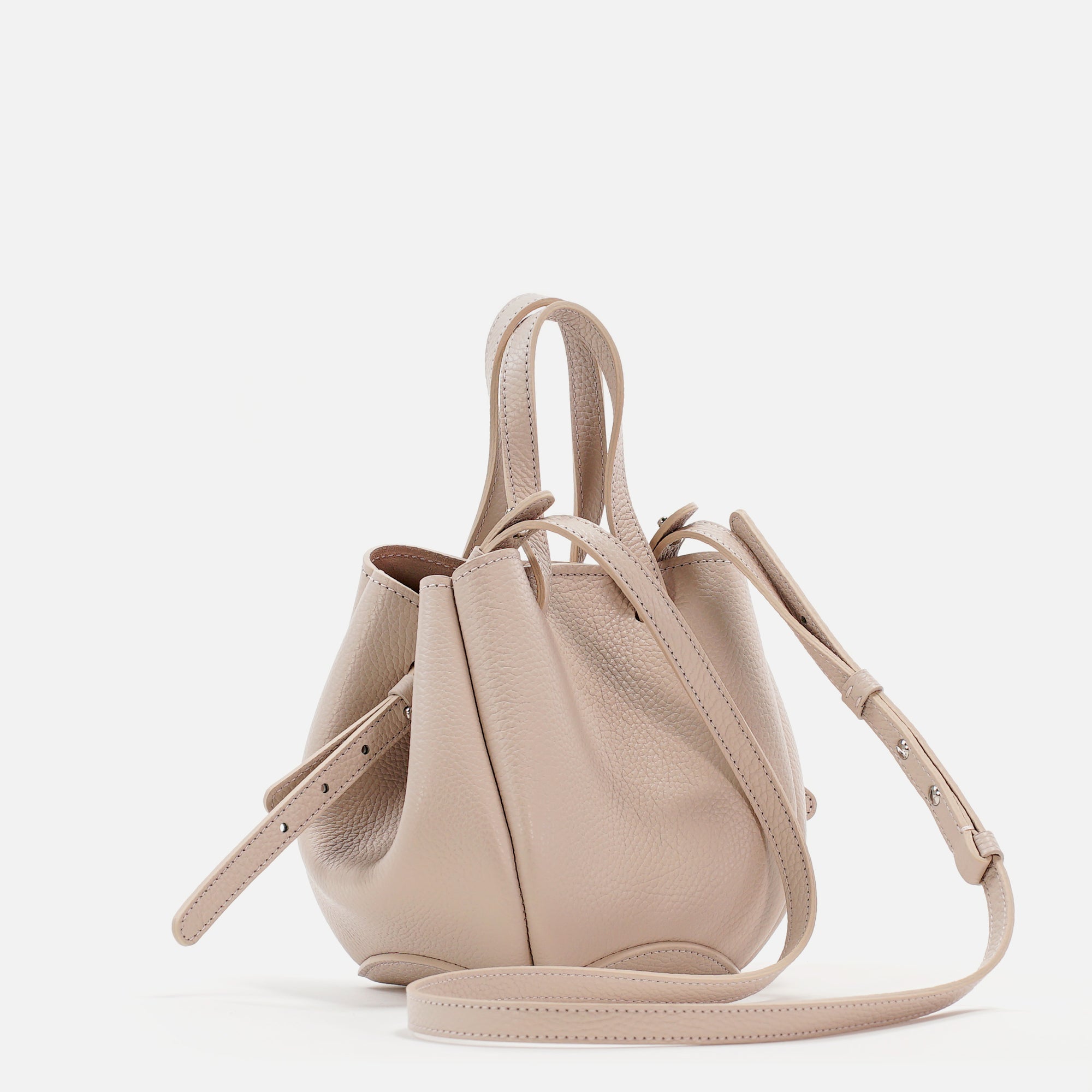 Geanta Bijou Pétale, Piele Texturata, Vanilie Rosé, cu Accesorii