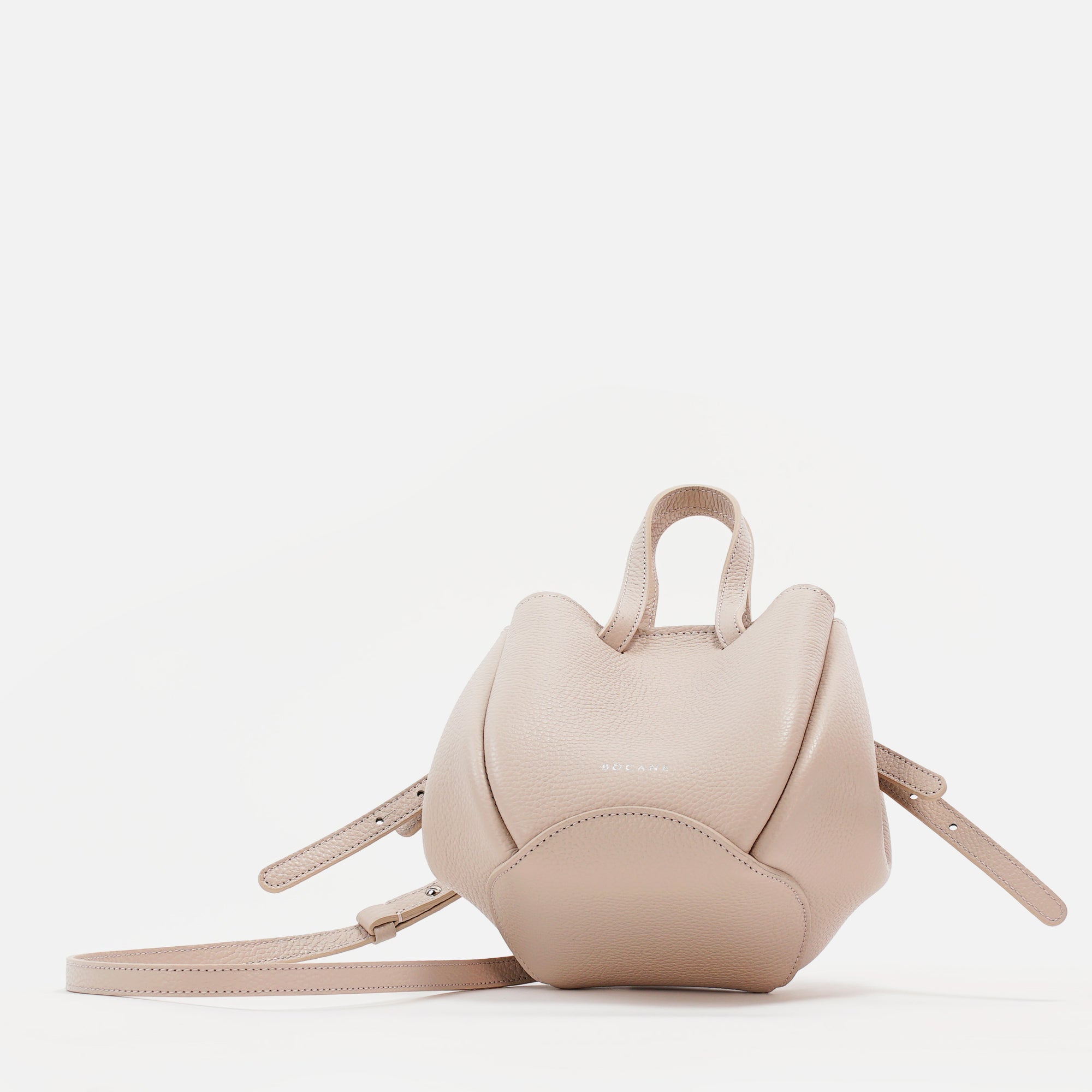 Geanta Bijou Pétale, Piele Texturata, Vanilie Rosé, cu Accesorii