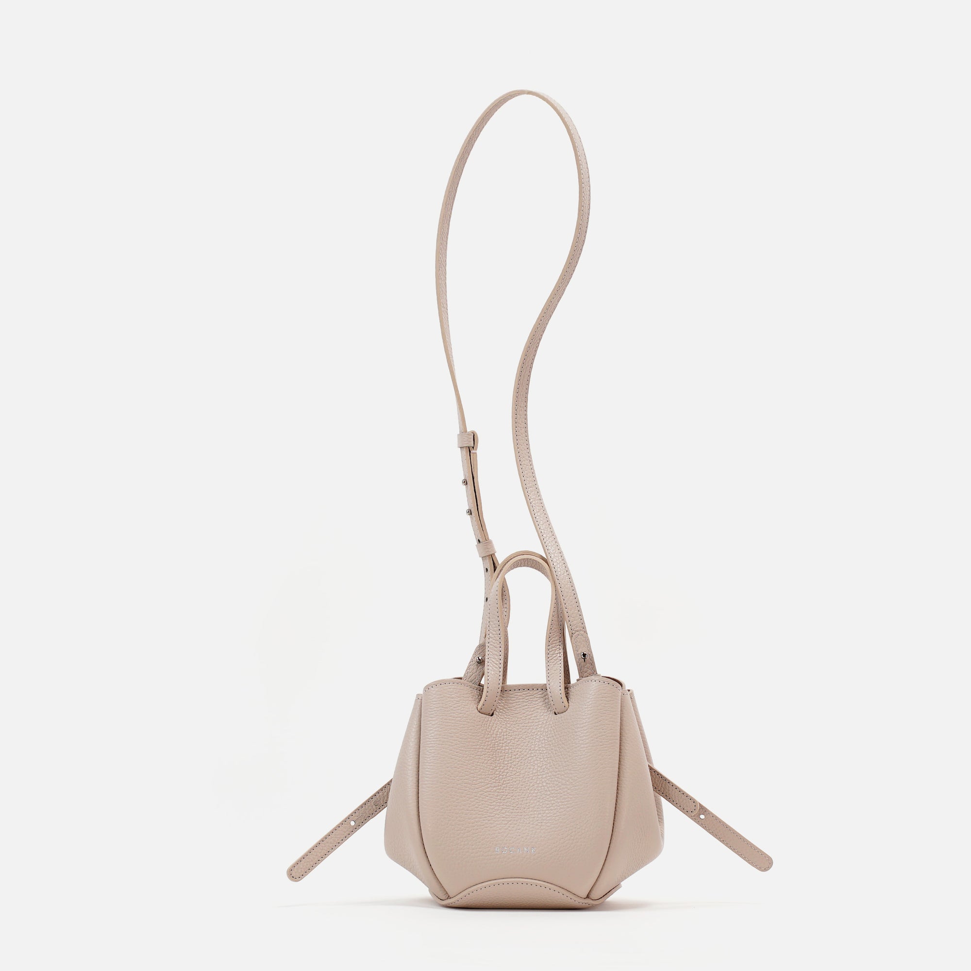 Geanta Bijou Pétale, Piele Texturata, Vanilie Rosé, cu Accesorii