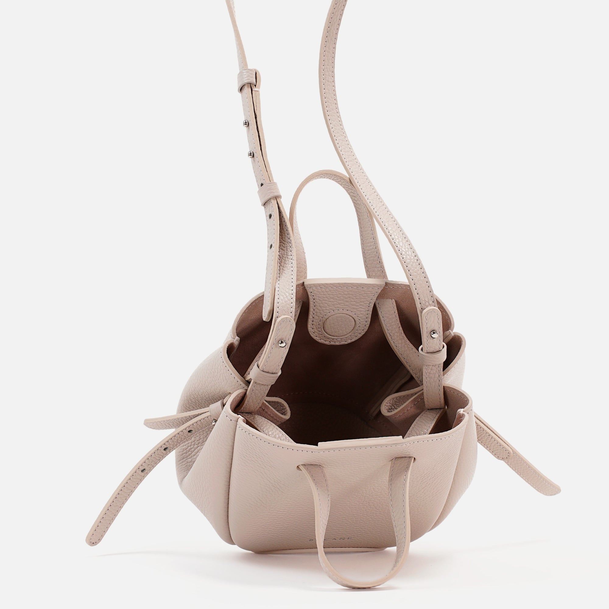Geanta Bijou Pétale, Piele Texturata, Vanilie Rosé, cu Accesorii