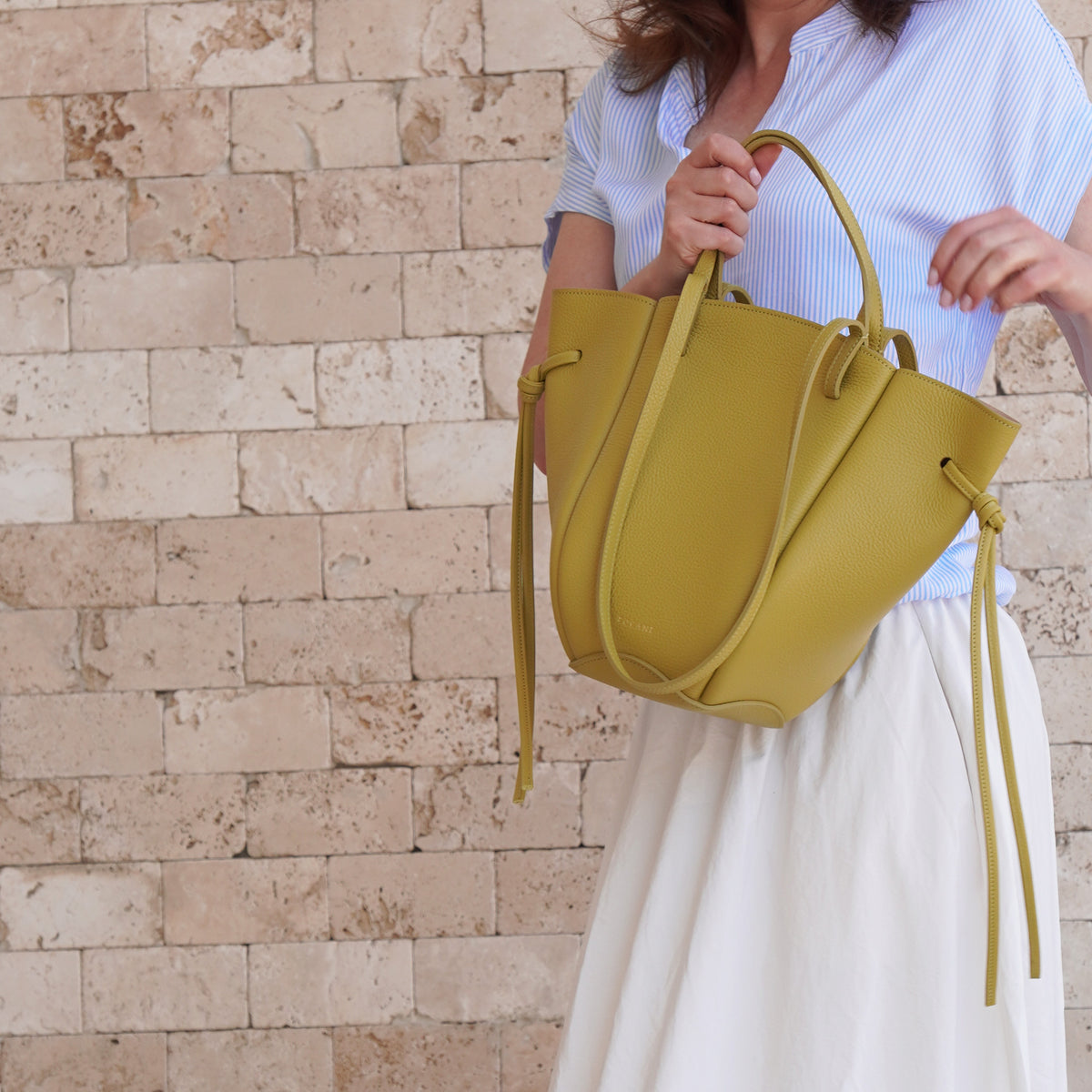 Geanta Voulez-Vous, Piele Texturata, Verde Vinaigrette, cu Accesorii