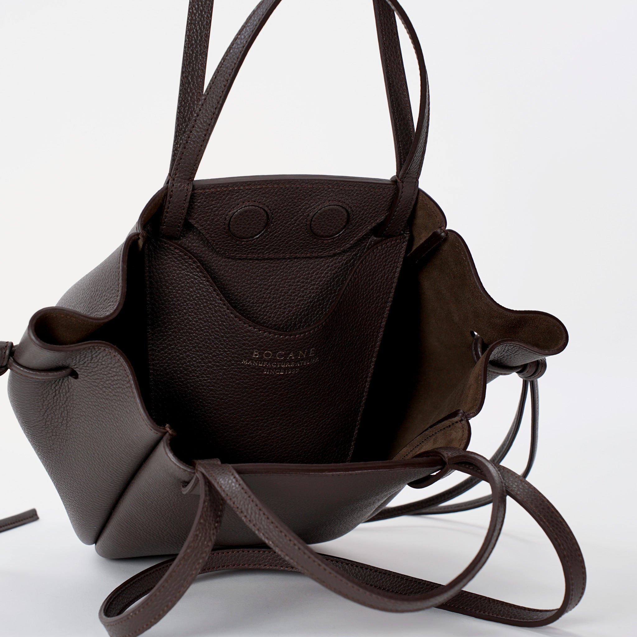 Geanta Voulez-Vous, Piele Texturata, Chocolat Noir