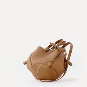 Geanta Bijou Pétale, Piele Texturata, Cappuccino, cu Accesorii