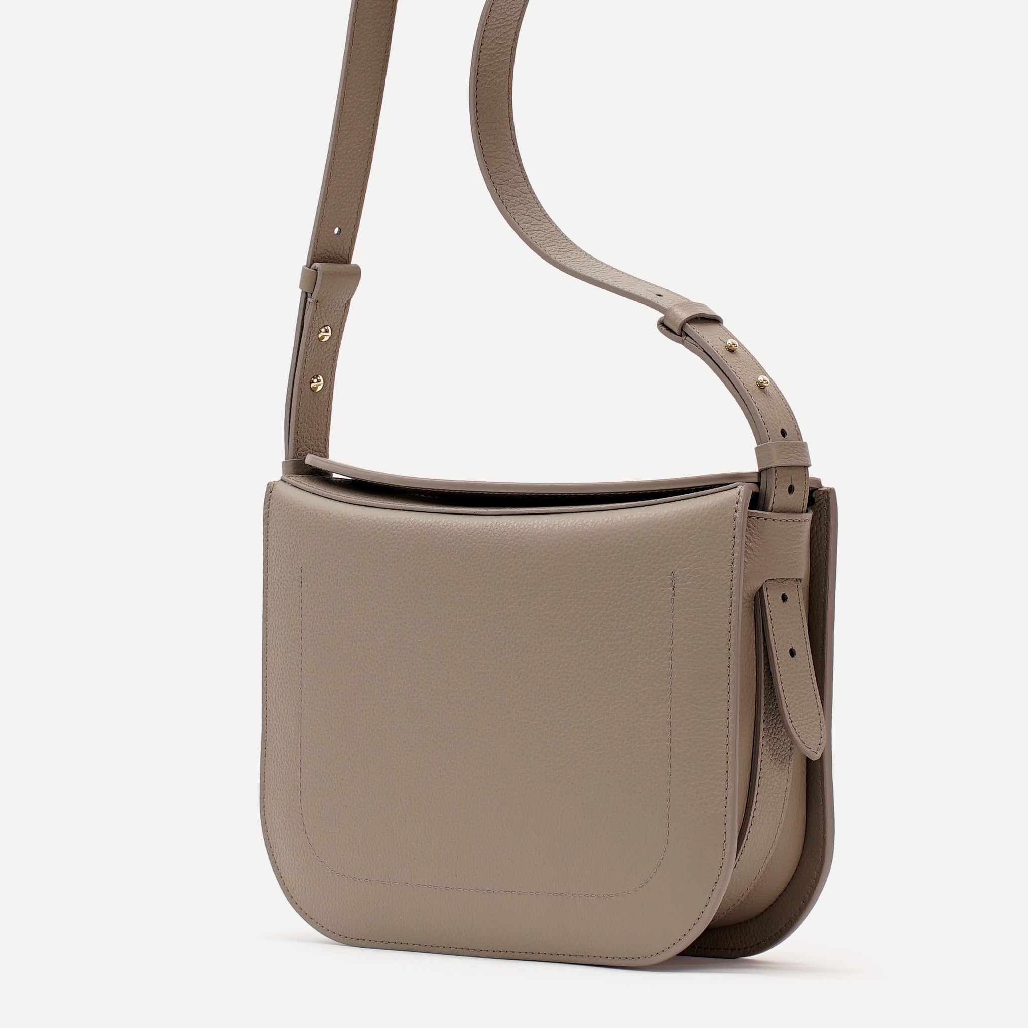 Geanta Maxi Demoiselle, Piele Texturata, Grej