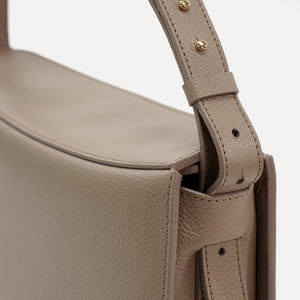 Geanta Maxi Demoiselle, Piele Texturata, Grej