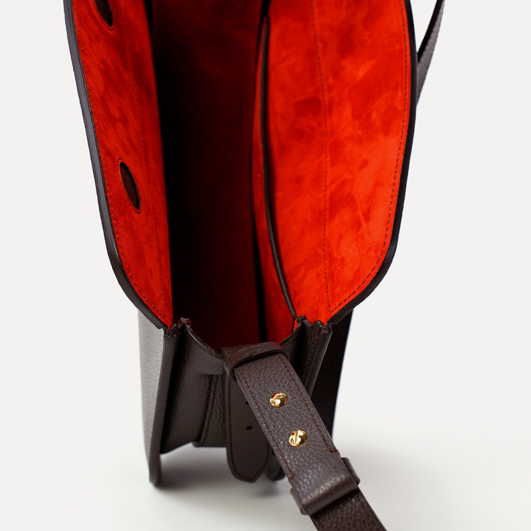 Geanta Midi Demoiselle, Piele Texturata, Chocolat Noir