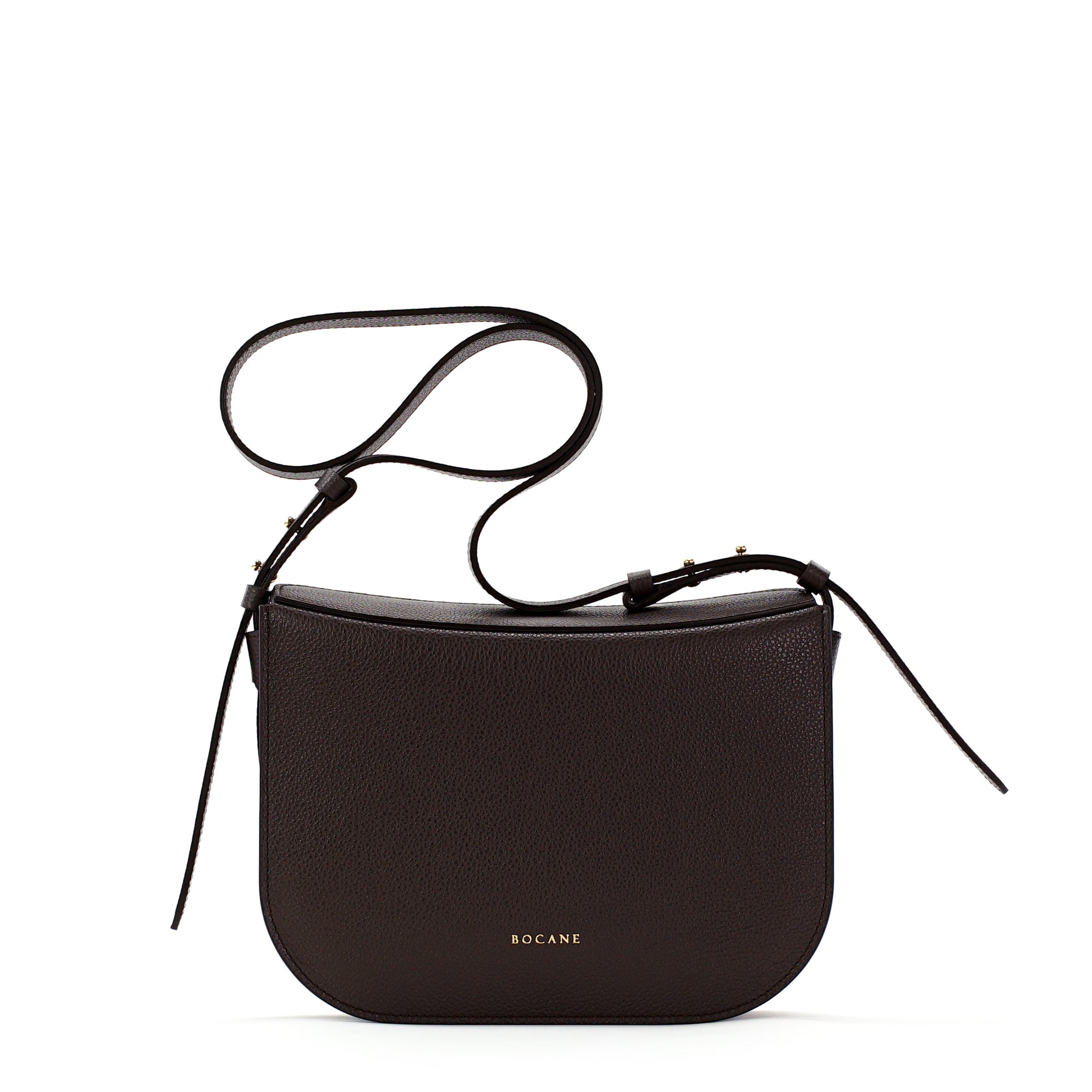 Geanta Midi Demoiselle, Piele Texturata, Chocolat Noir