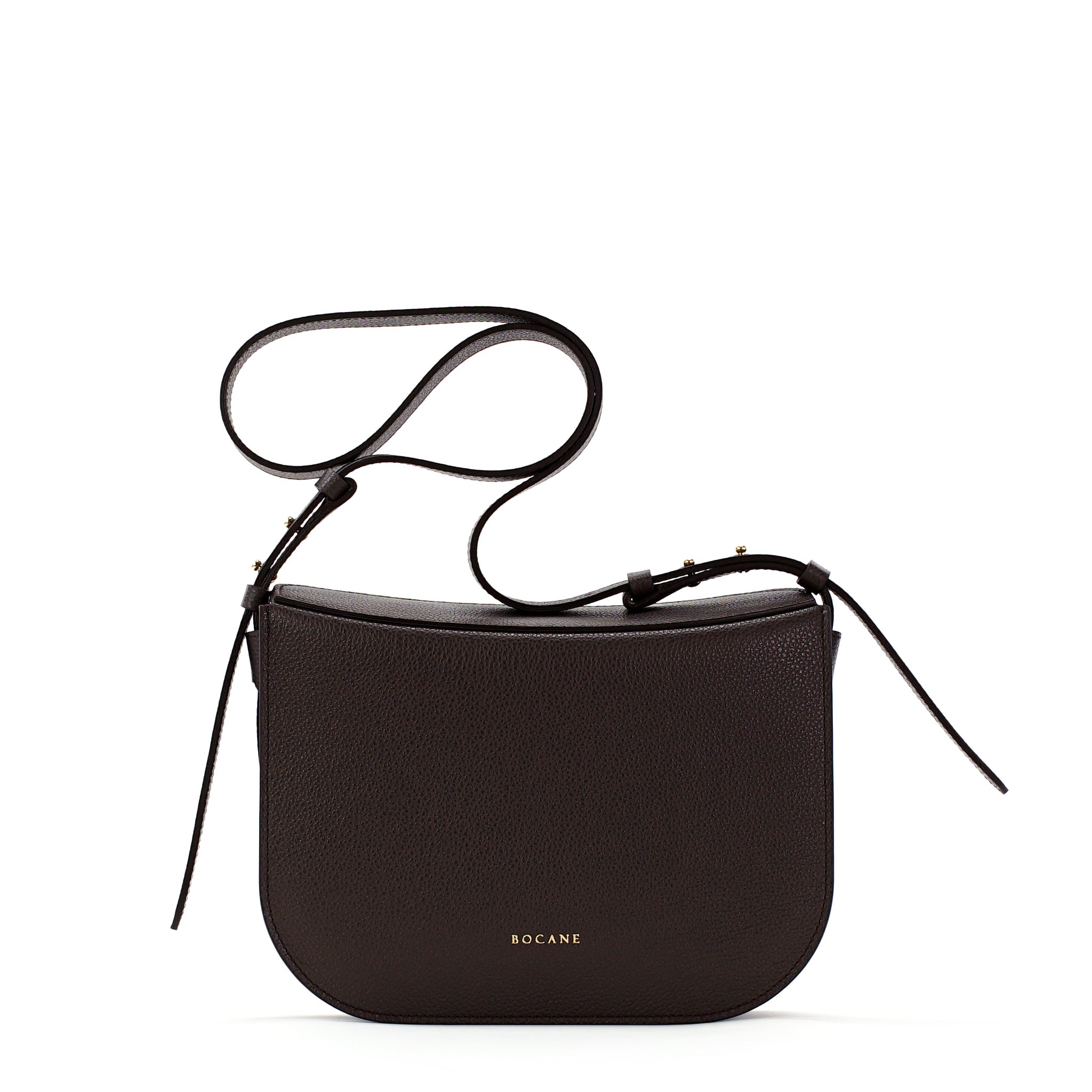 Geanta Midi Demoiselle, Piele Texturata, Chocolat Noir