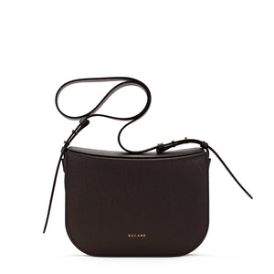 Geanta Midi Demoiselle, Piele Texturata, Chocolat Noir