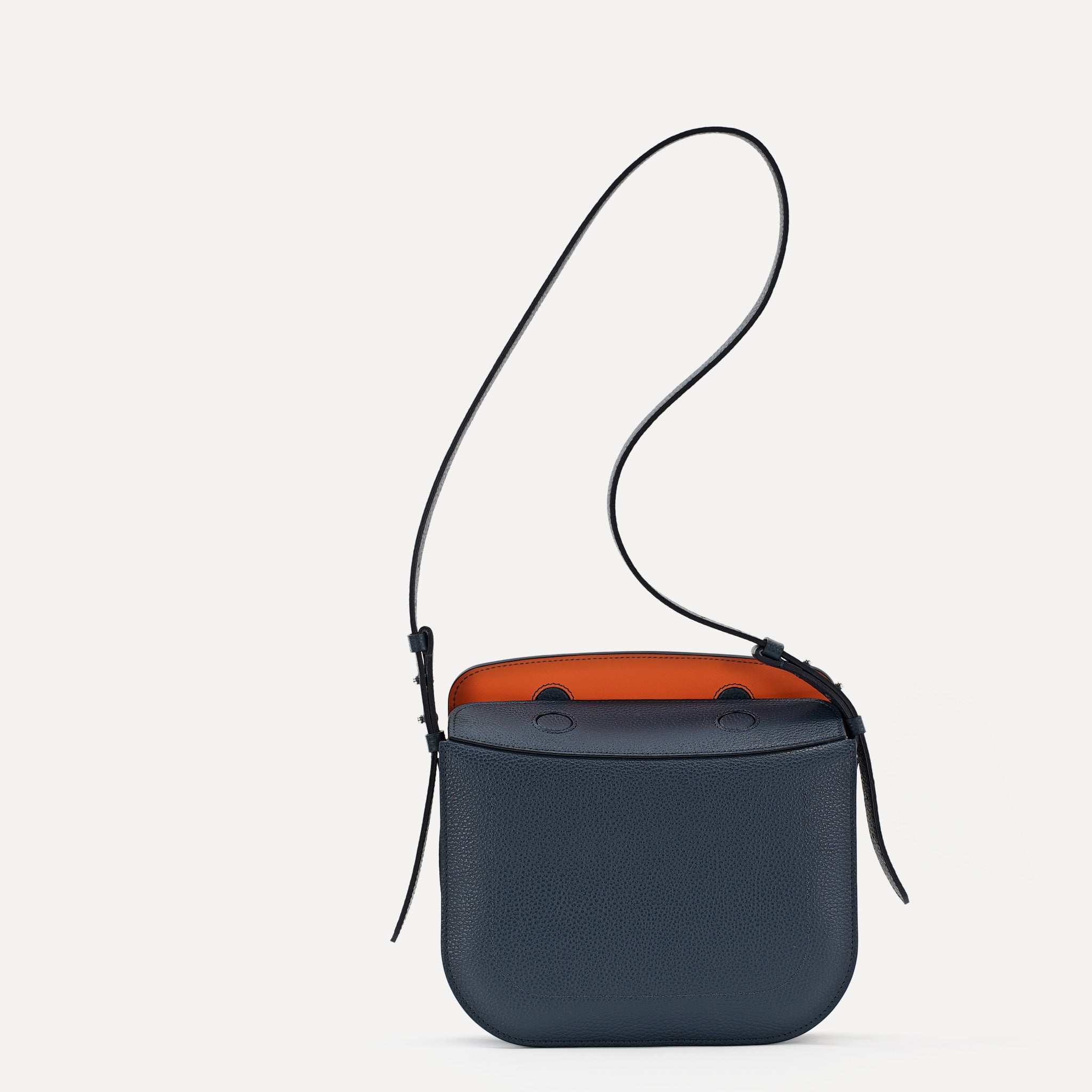 Geanta Midi Demoiselle, Piele Texturata, Albastru Avio