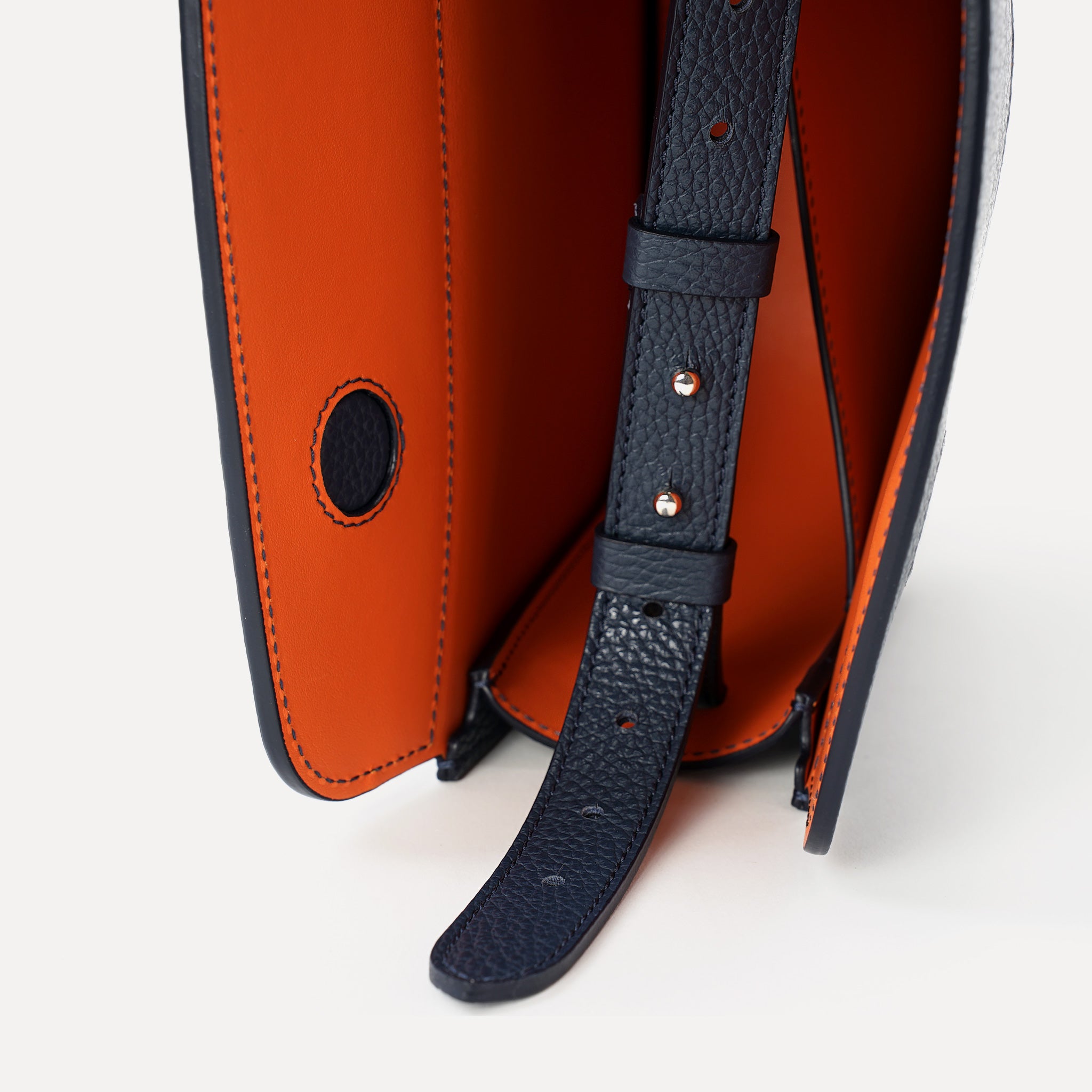 Geanta Midi Demoiselle, Piele Texturata, Albastru Avio